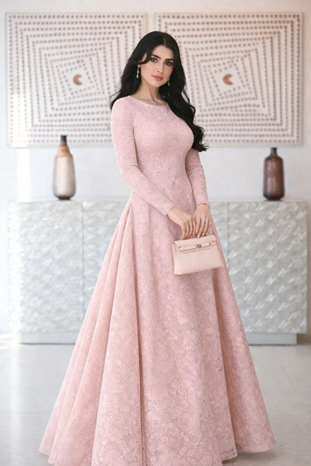 Rosé Satin Dress